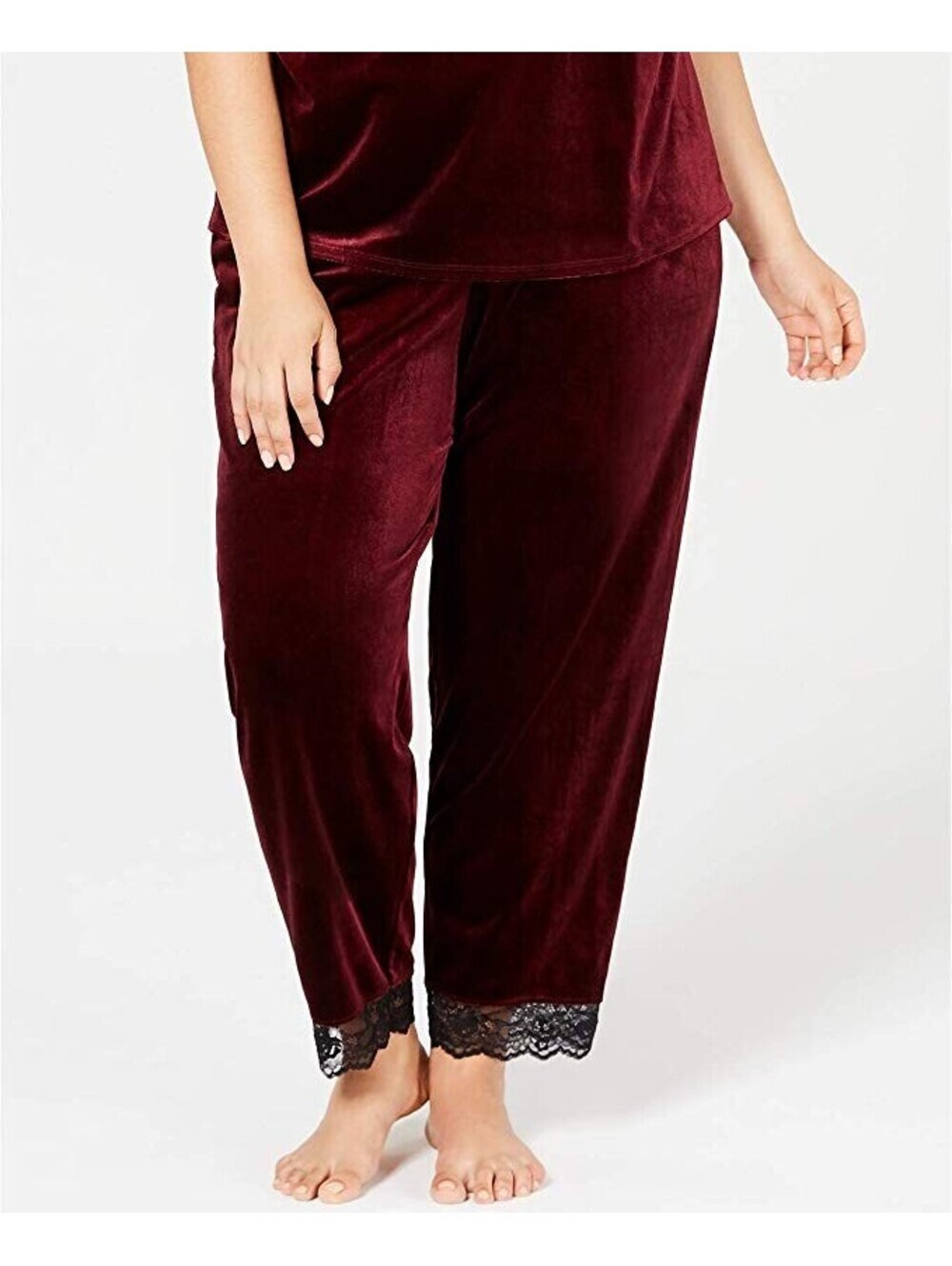 INC Womens Lace Trim Velvet Pajama Pants,1-Piece Size 3XL
